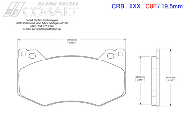 Cobalt Corvette C8 Brake Pads (Front)